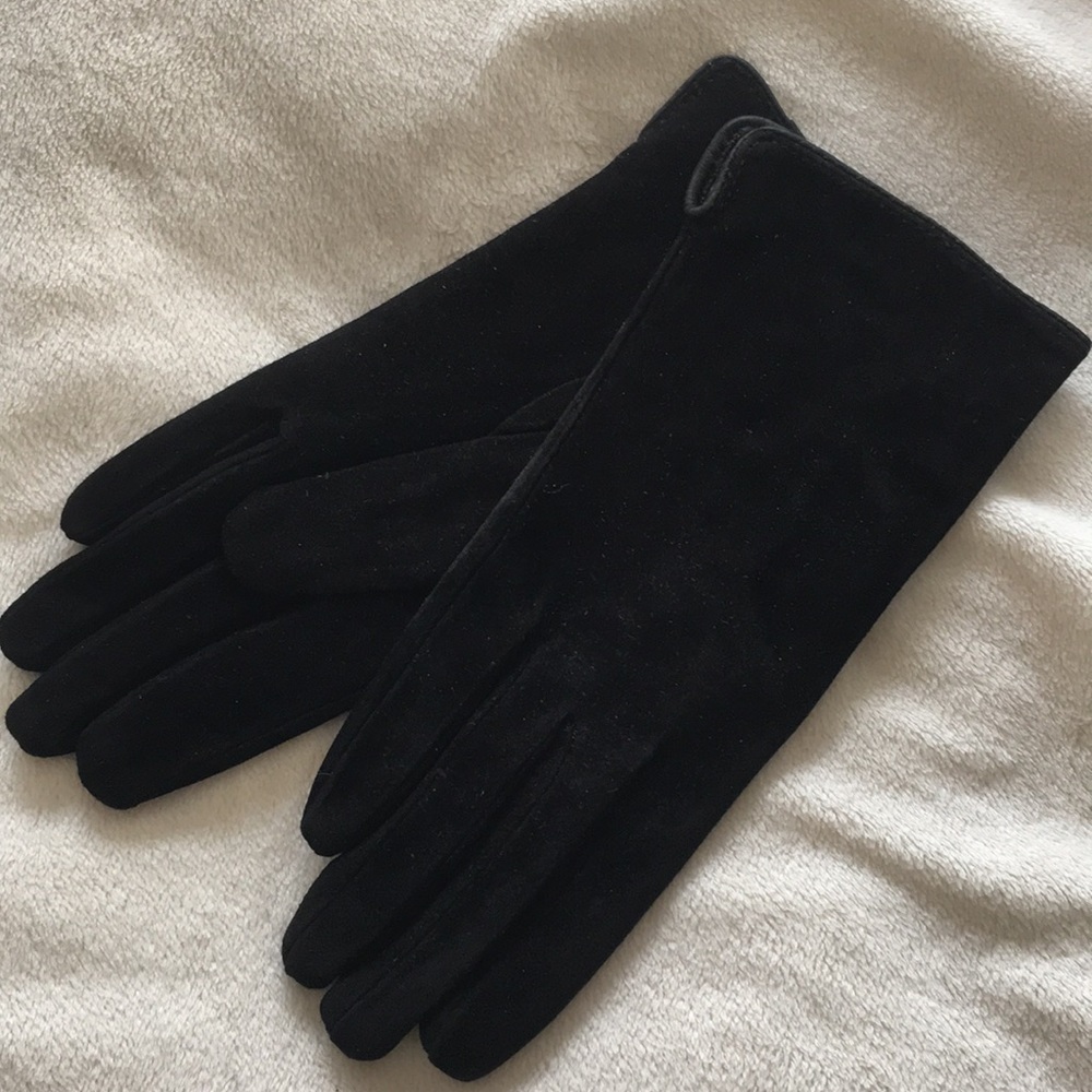 Cedrics black suede leather knit lining gloves